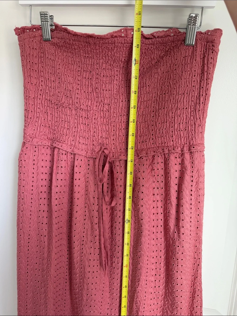 JESSICA SIMPSON Strapless Smocked Maxi Dress in Dusty Rose
